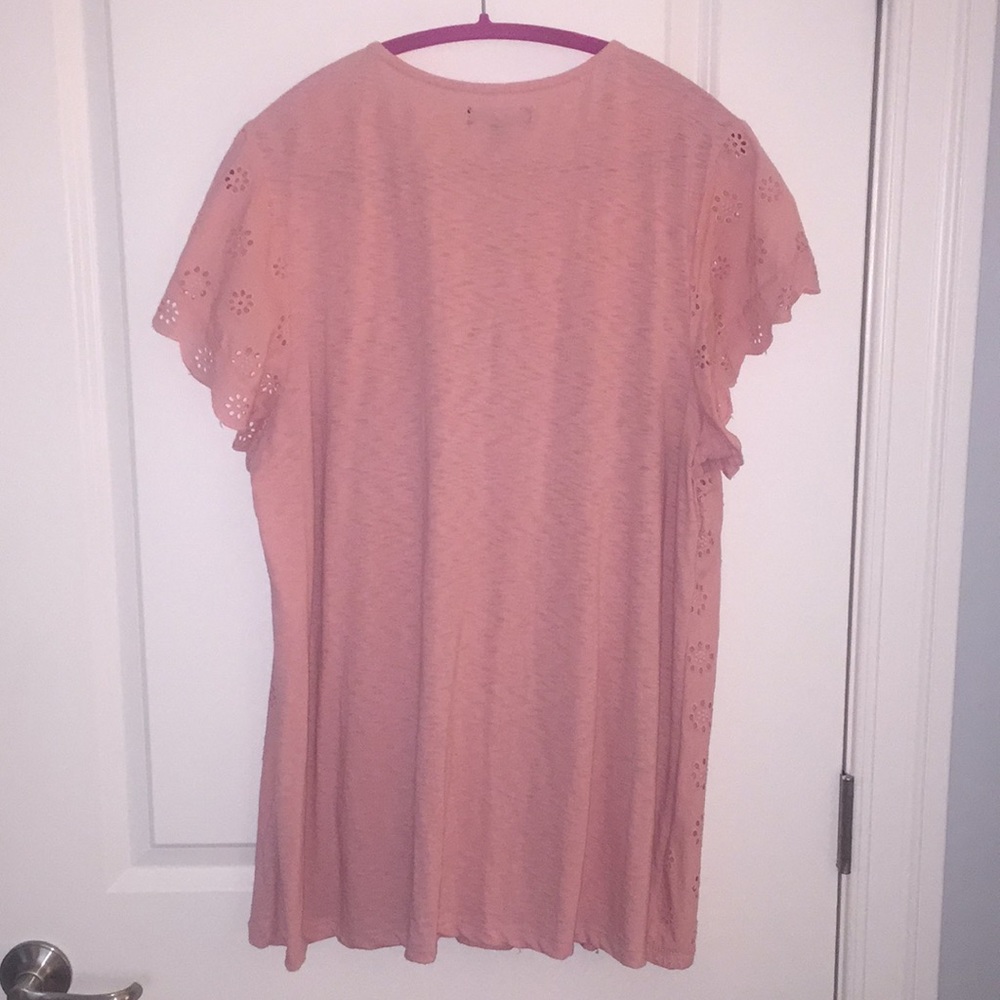 Lane Bryant Lace-Up Neck Eyelet Top - 14/16 - Picture 3 of 4